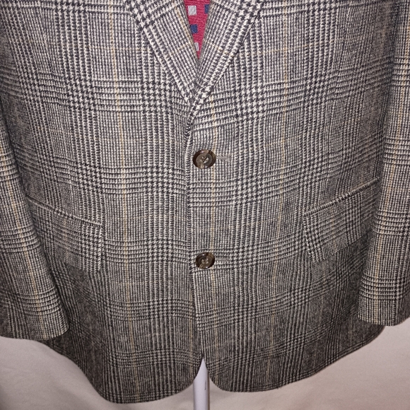 NWOT Mens Brooks Brothers 100% Camel Hair Houndstooth Glen Plaid Sport Coat 39R - Picture 3 of 16